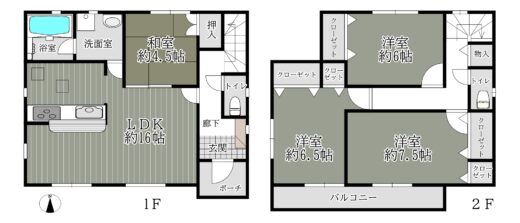 奈良市 五条西 第2-2号地 ：新築戸建 間取り図