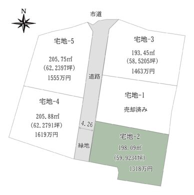 奈良市中山町2号地：土地 間取り図