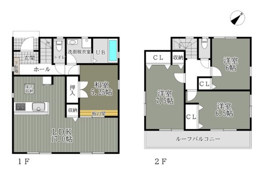 奈良市藤ノ木台21-1期：新築戸建 間取り図