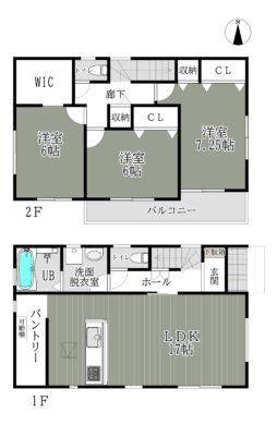 奈良市東九条21-1期-2号棟：新築戸建 間取り図