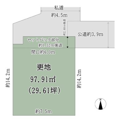 奈良市秋篠町：土地 間取り図
