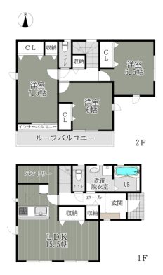天理市中町21-1期4号棟：新築戸建 間取り図