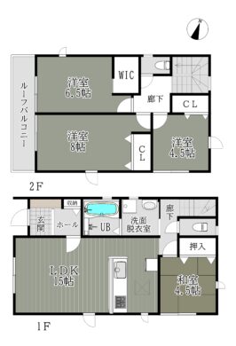 桜井市桜井21-1期2号棟 間取り図