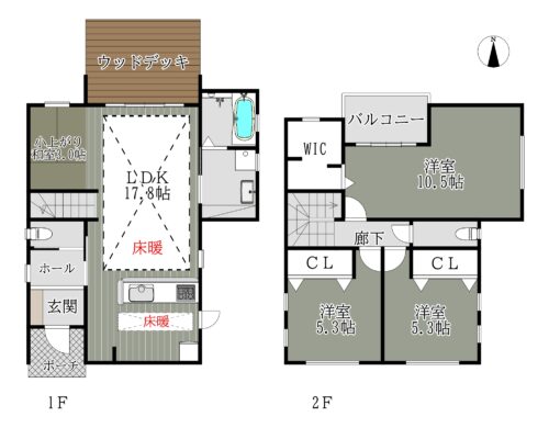 天理市川原城町：新築戸建 間取り図