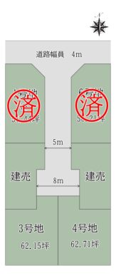 天理市富堂町3・4号地：土地 間取り図