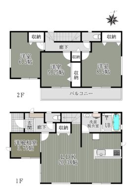 奈良市法蓮町17期1号棟：新築戸建 間取り図