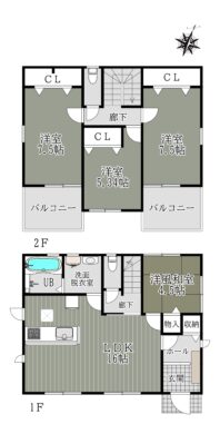 天理市丹波市町2期1・3号棟：新築戸建 間取り図