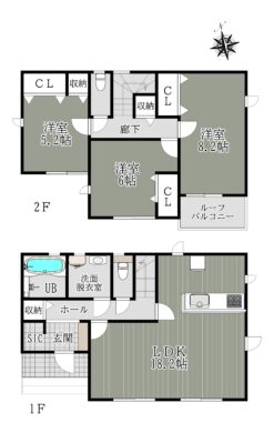 桜井市慈恩寺21-1期3号棟：新築戸建 間取り図