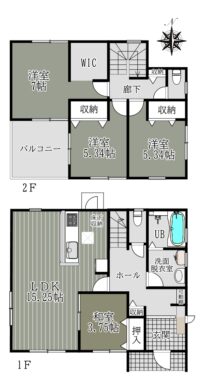 奈良市平松4丁目3期1号棟：新築戸建 間取り図