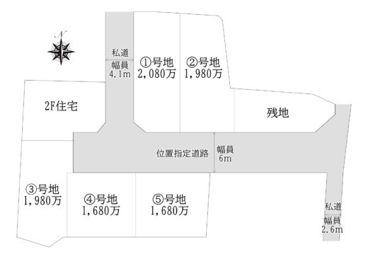 奈良市六条1丁目3号地：土地 間取り図