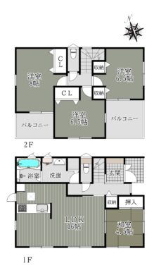 奈良市第4六条西1丁目1号棟：新築戸建 間取り図
