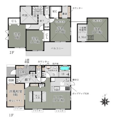 天理市庵治町：新築一戸建て 間取り図