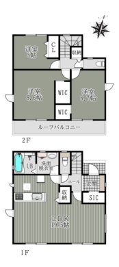 奈良市あやめ池南22-1期1号棟：新築戸建 間取り図