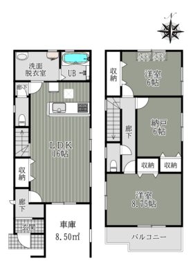 奈良市花園町1号棟：新築戸建 間取り図