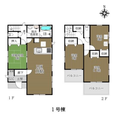 桜井市戒重4期1号棟：新築戸建 間取り図