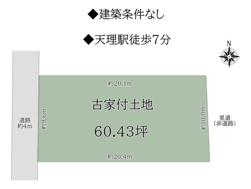 天理市川原城町：土地（古家付） 間取り図