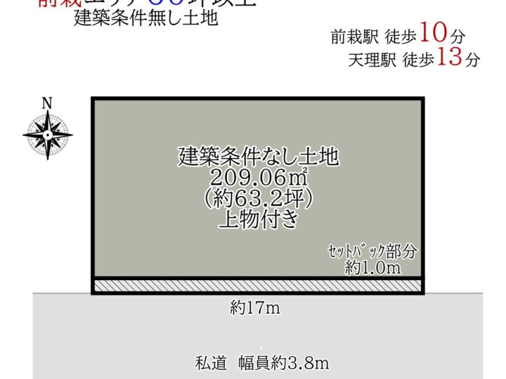 天理市前栽町：土地