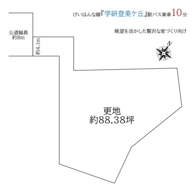 生駒市松美台：土地 間取り図