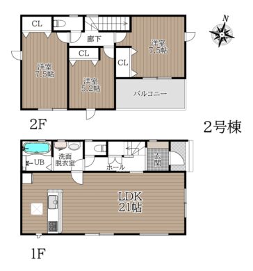 奈良市川上町22-1期2・3号棟：新築戸建 間取り図