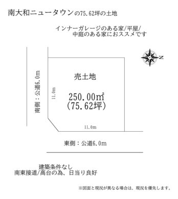 吉野郡大淀町大字土田：土地 間取り図