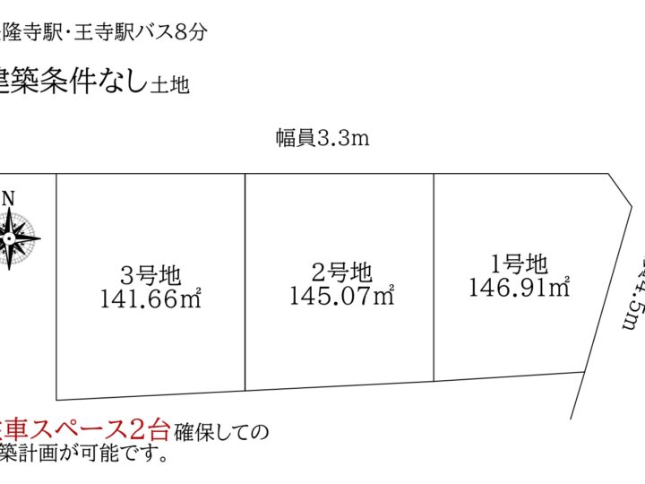 斑鳩町龍田北：土地
