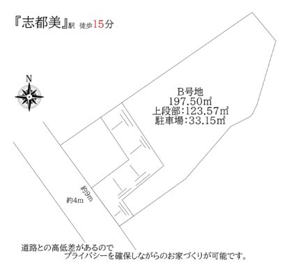 上牧町米山台B号地：土地 間取り図