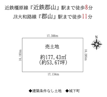 大和郡山市北郡山町：土地 間取り図