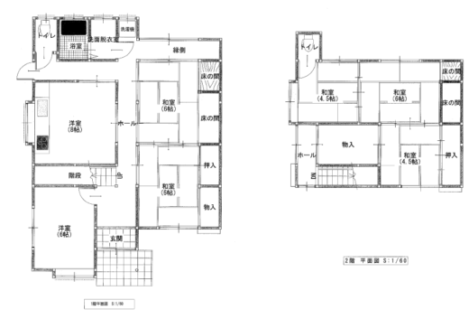 天理市二階堂上ノ庄町：中古一戸建て 間取り図