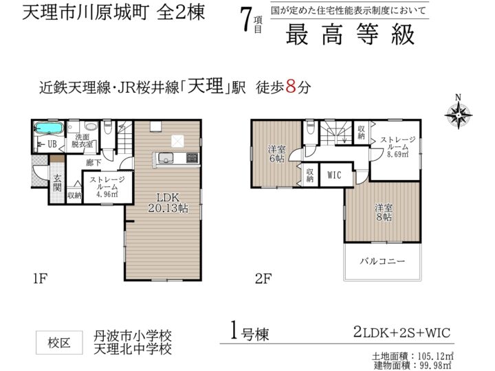 天理市川原城町3期1・2号棟：新築戸建