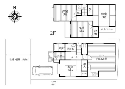 天理市杉本町：中古戸建（弊社専任媒介物件） 間取り図