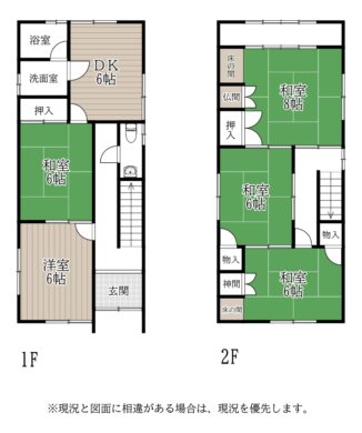 天理市守目堂町：中古戸建 間取り図