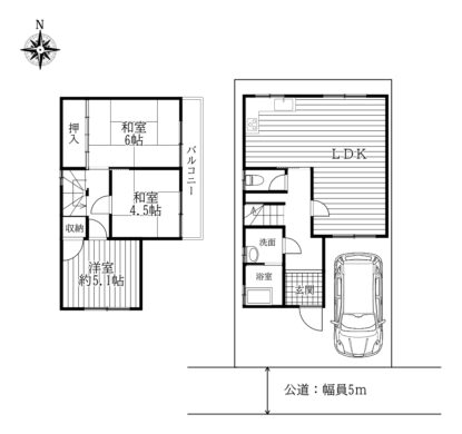 生駒郡安堵町東安堵：中古戸建（弊社媒介物件） 間取り図