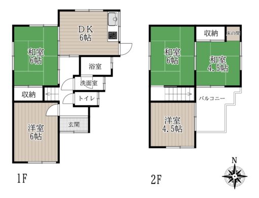 天理市庵治町：中古戸建 間取り図