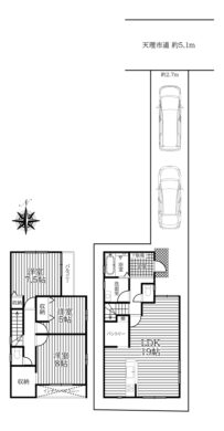 天理市三島町：中古戸建 間取り図