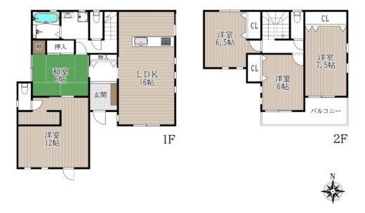 天理市丹波市町：中古戸建 間取り図