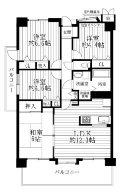 天理二階堂パークホームズ：中古マンション 間取り図