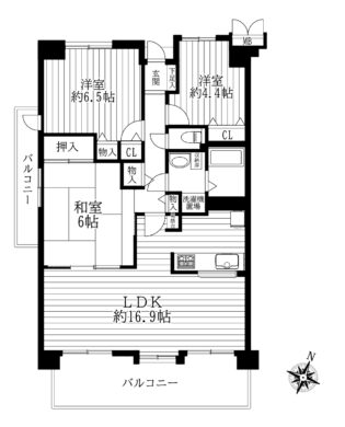 天理二階堂パークホームズ：中古マンション 間取り図