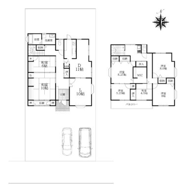 天理市田井庄町：中古戸建て 間取り図