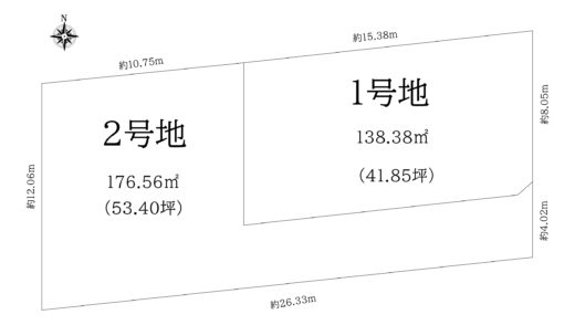 天理市丹波市町1・2号地：建築条件なし土地 間取り図