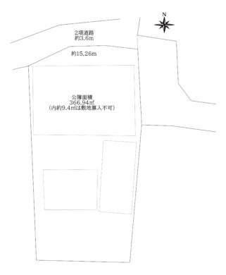 天理市櫟本町：建築条件なし土地（弊社媒介物件） 間取り図