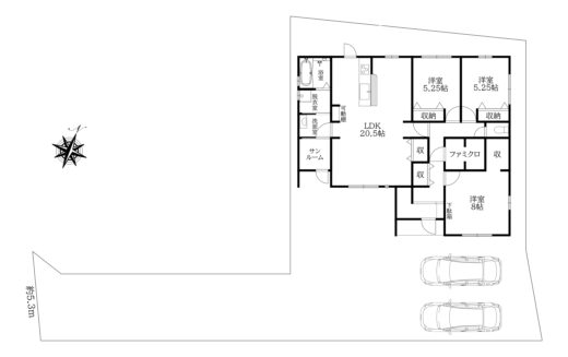 天理市石上町3期1号棟：新築戸建 間取り図