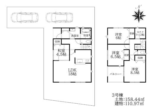 天理市杉本町第２ー３・４号棟：新築戸建 間取り図