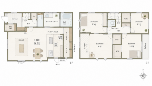 天理市丹波市町：新築戸建て 間取り図