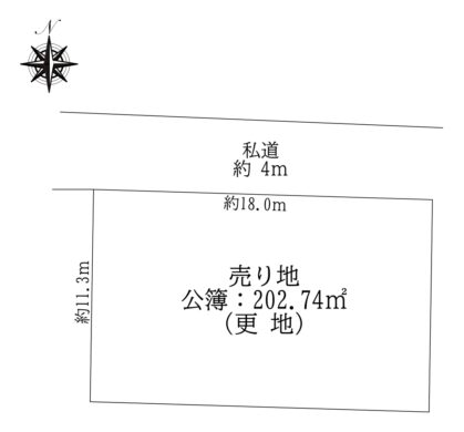 天理市西井戸堂町：土地 間取り図