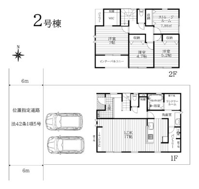 天理市富堂町6期-2号棟：新築戸建て 間取り図