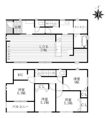 天理市田部町5期1号棟：新築戸建 間取り図