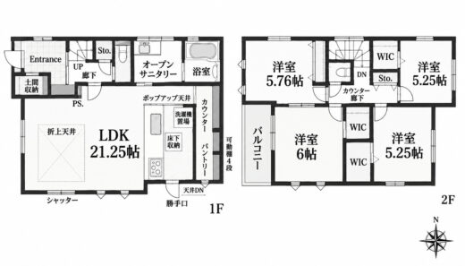 天理市丹波市町：新築戸建て 間取り図